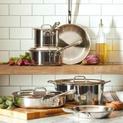 All-Clad Copper Core 10-Piece Cookware Set -Cookware Shop Online all clad copper core 10 piece cookware set 202240 0004 all clad copper core all in one pan 4 qt z