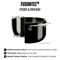 All-Clad Fusiontec Stockpot, 6.6 L -Cookware Shop Online all clad fusiontec stockpot 7 qt 202230 0284 all clad fusiontec skillet fry pan 9 1 2 z