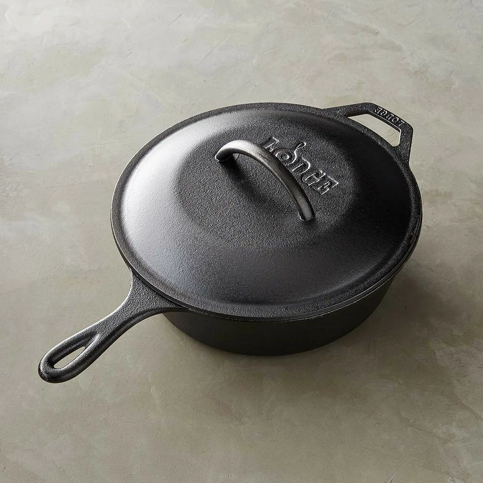 Lodge Cast-Iron Covered Deep Skillet 1 Lodge Cast-Iron Covered Deep Skillet