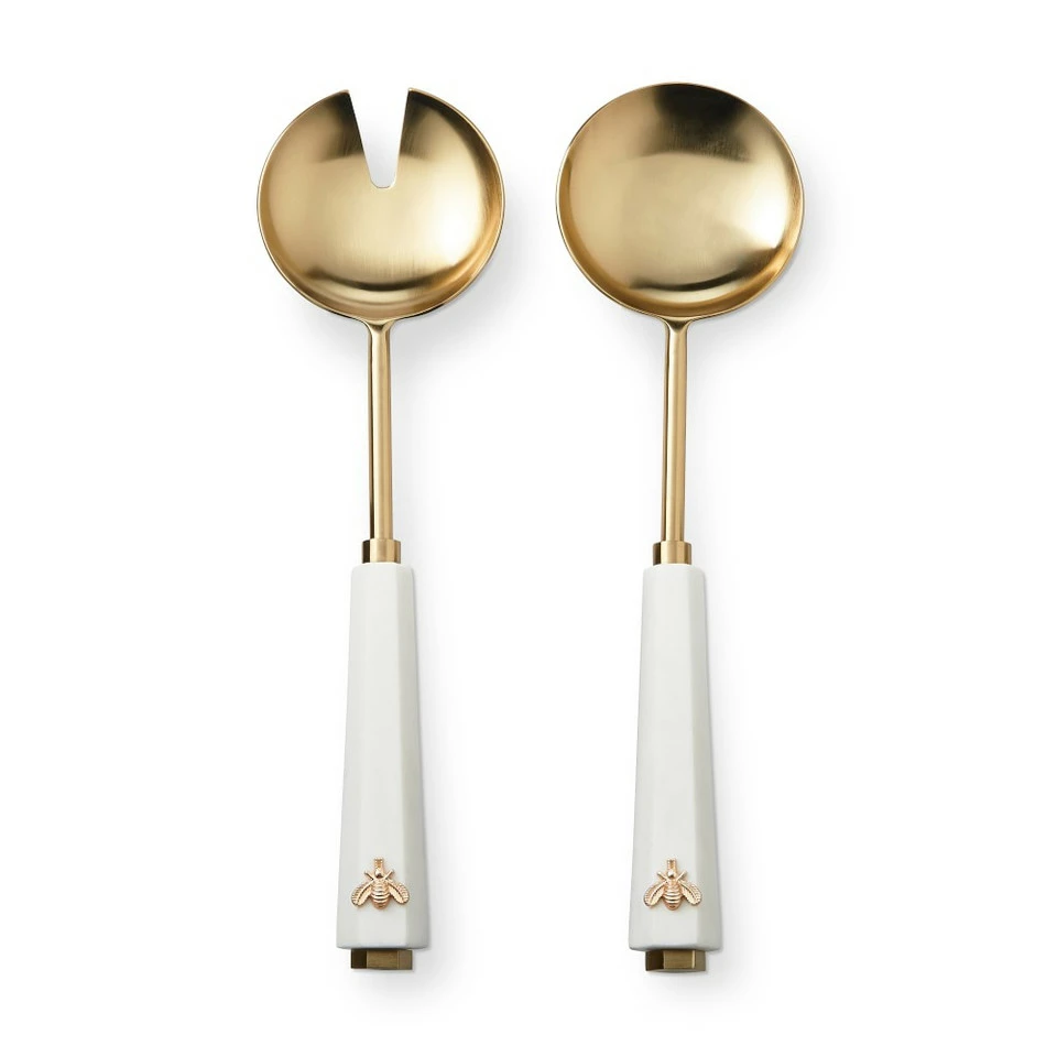 Marble Honeycomb Salad Servers 2 Marble Honeycomb Salad Servers - Image 2