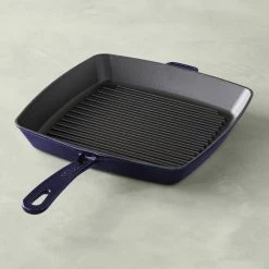 Staub Enamelled Cast Iron Grill Pan - Sapphire