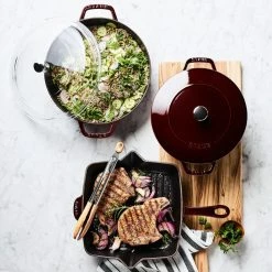 Staub Enamelled Cast Iron Grill Pan - Sapphire 10 Staub Enamelled Cast Iron Grill Pan - Sapphire -Cookware Shop Online staub grill pan alt6 imgz