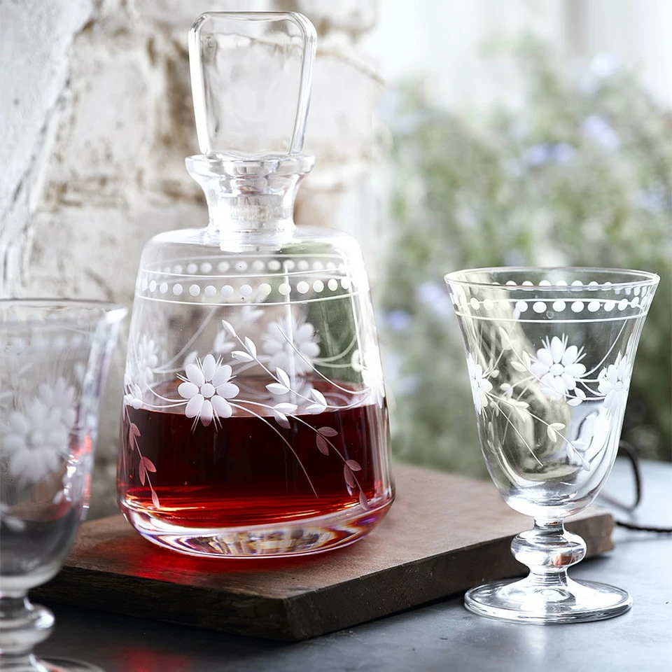 Vintage Etched Water Glass 12 Vintage Etched Water Glass - Image 12