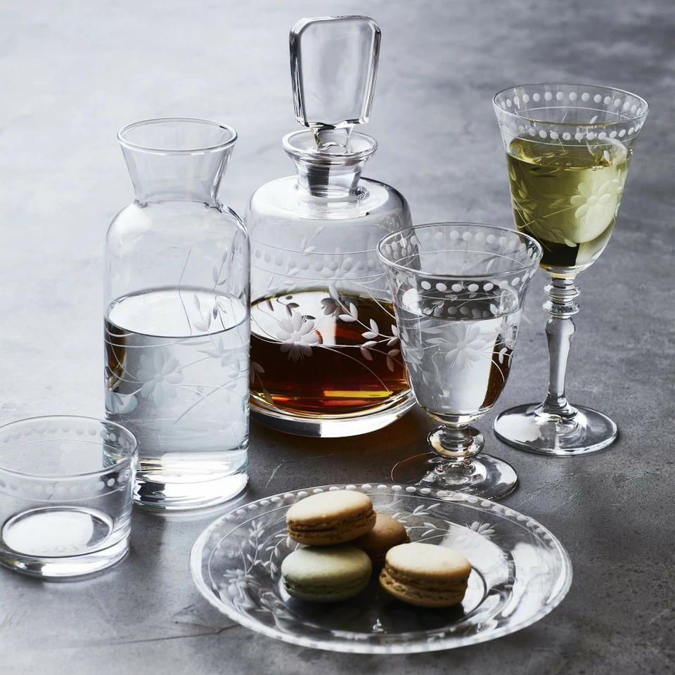 Vintage Etched Water Glass 18 Vintage Etched Water Glass - Image 18