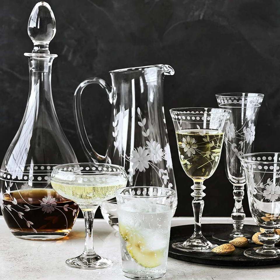 Vintage Etched Water Glass 10 Vintage Etched Water Glass - Image 10