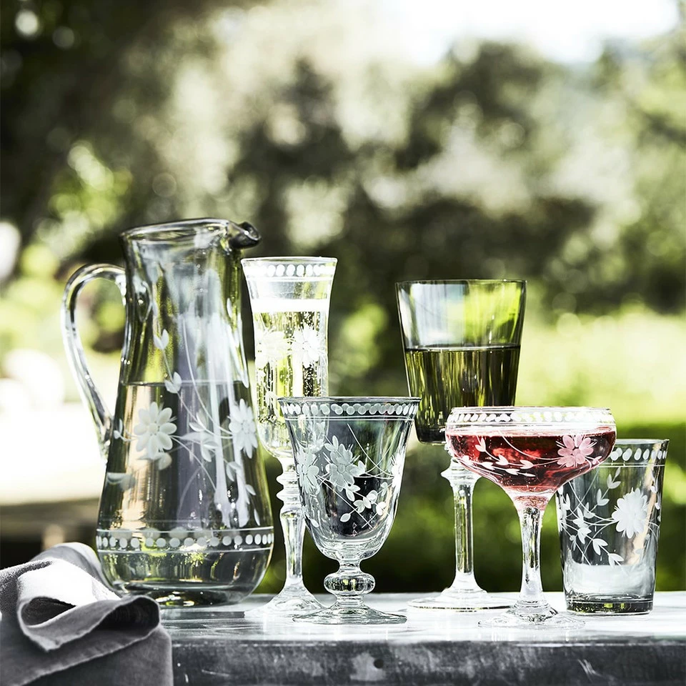 Vintage Etched Water Glass 17 Vintage Etched Water Glass - Image 17