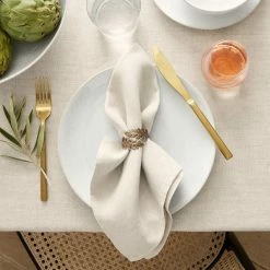 Italian Washed Linen Napkins, Set of 4 18 Italian Washed Linen Napkins, Set of 4 -Cookware Shop Online washed linen napkins 202222 0205 antique brass leaf napkin rings set of 4 z