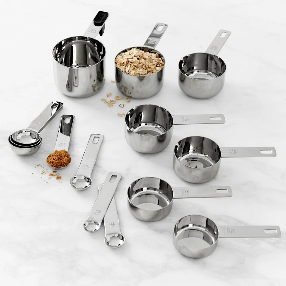 Williams Sonoma Stainless Steel Measuring Cups & Spoons 1 Williams Sonoma Stainless Steel Measuring Cups & Spoons
