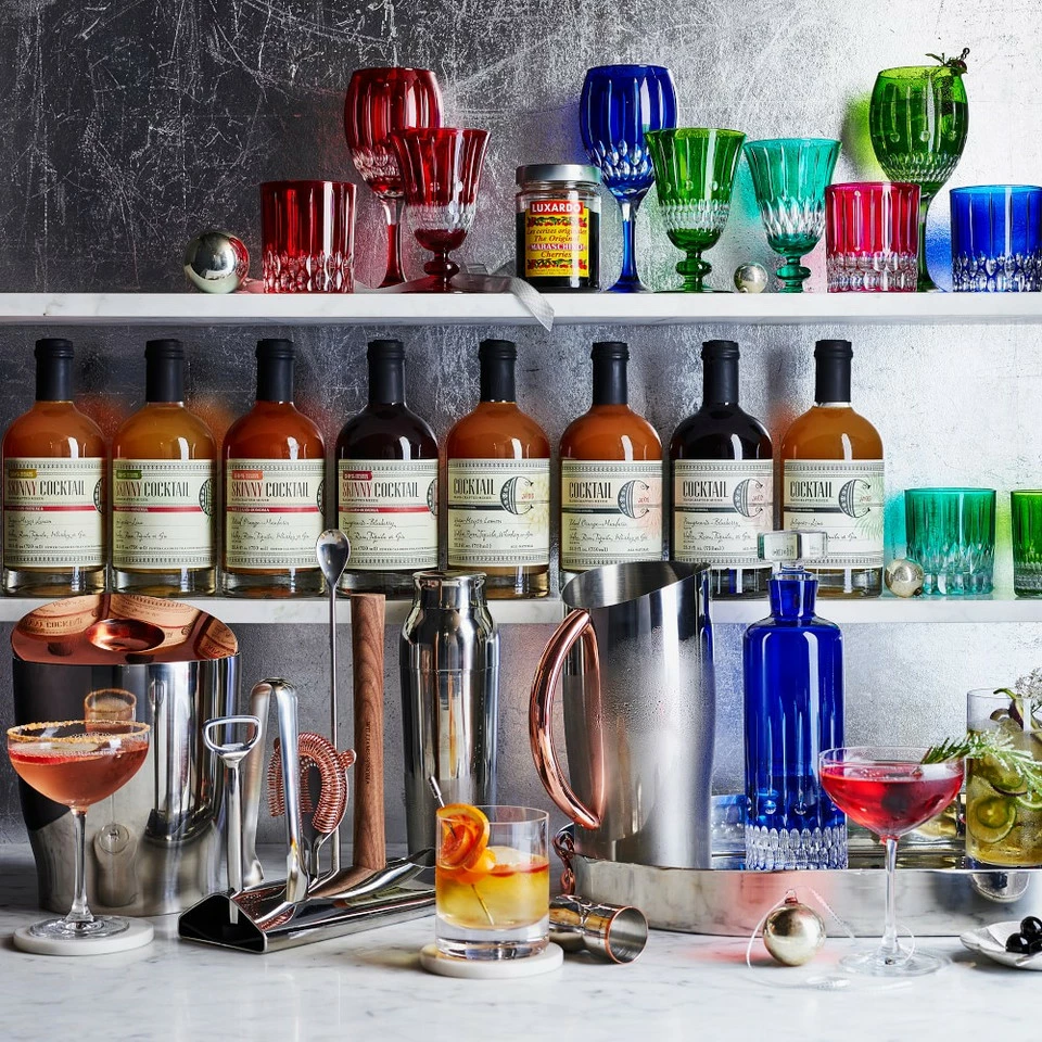 Wilshire Jewel-Cut Red Mixed Goblets, Set of 4 4 Wilshire Jewel-Cut Red Mixed Goblets, Set of 4 - Image 4