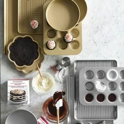 Williams Sonoma Goldtouch® Pro 6-Piece Essential Set -Cookware Shop Online ws goldtouchpro bakeware set 6pc 202038 0005 celebration layer cake pans set of 2 z