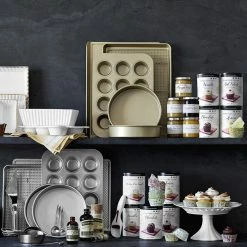 Williams Sonoma Goldtouch® Pro 6-Piece Essential Set -Cookware Shop Online ws goldtouchpro bakeware set 6pc 202038 0012 georgetown cupcake mix gluten free vanilla z